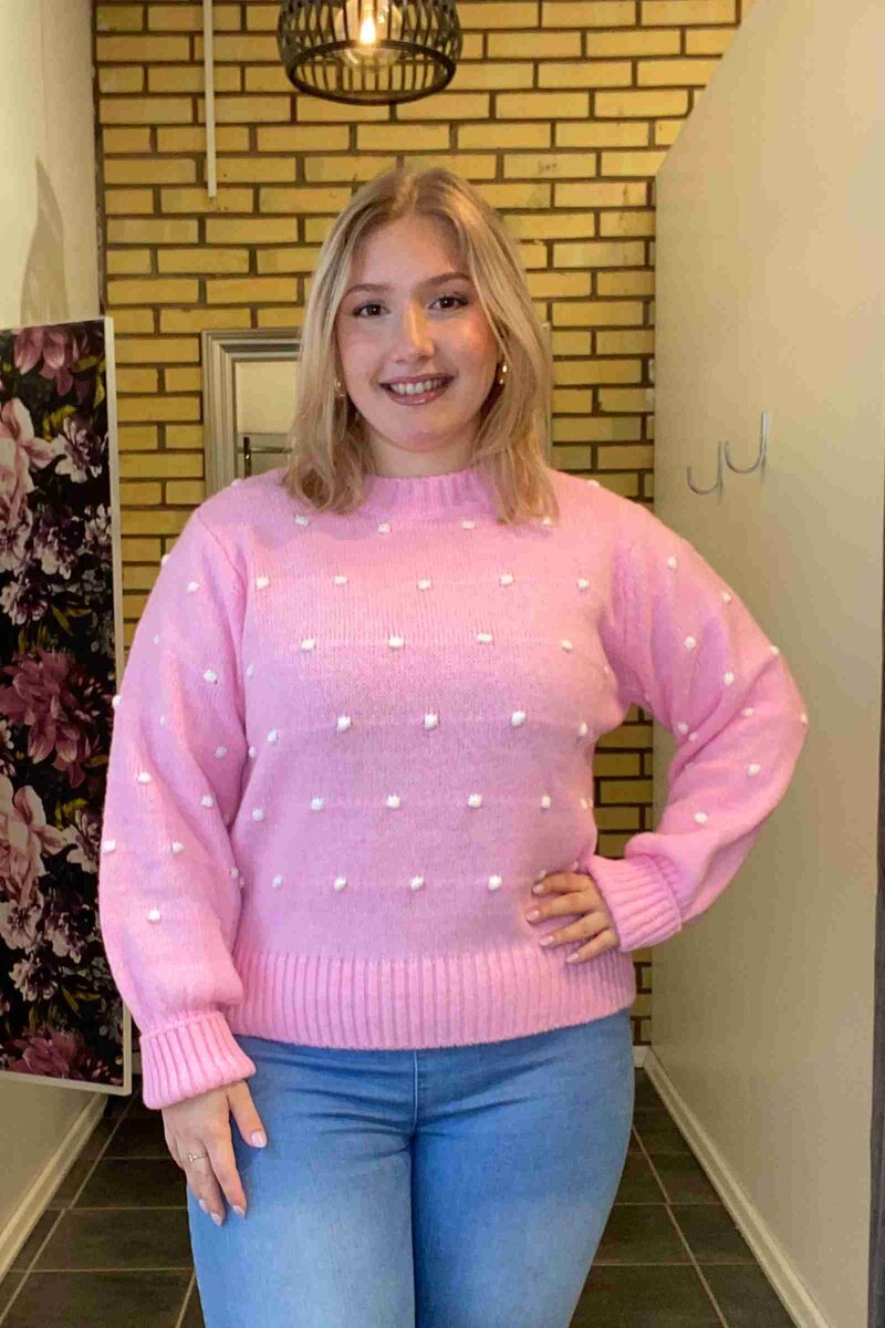 Alisee Stickad Tröja Dam Pink Bianco Marta du Chateau