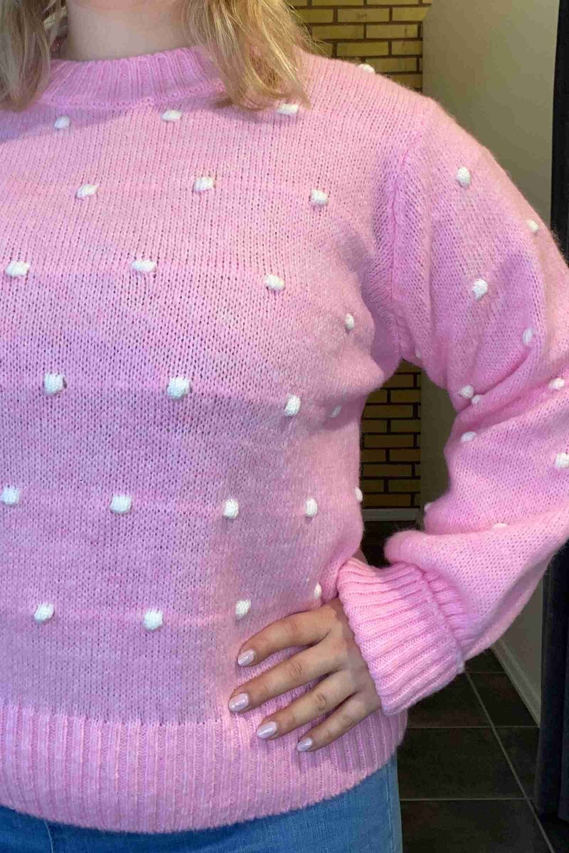 Alisee Stickad Tröja Dam Pink Bianco Marta du Chateau