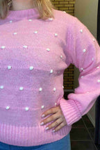 Alisee Stickad Tröja Dam Pink Bianco Marta du Chateau