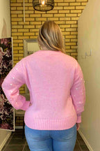 Alisee Stickad Tröja Dam Pink Bianco Marta du Chateau