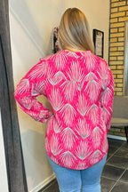 Astrid V-ringad Blus Dam Fuxia Marta du Chateau