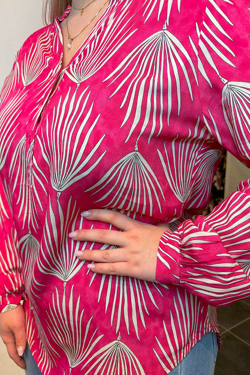 Astrid V-ringad Blus Dam Fuxia Marta du Chateau