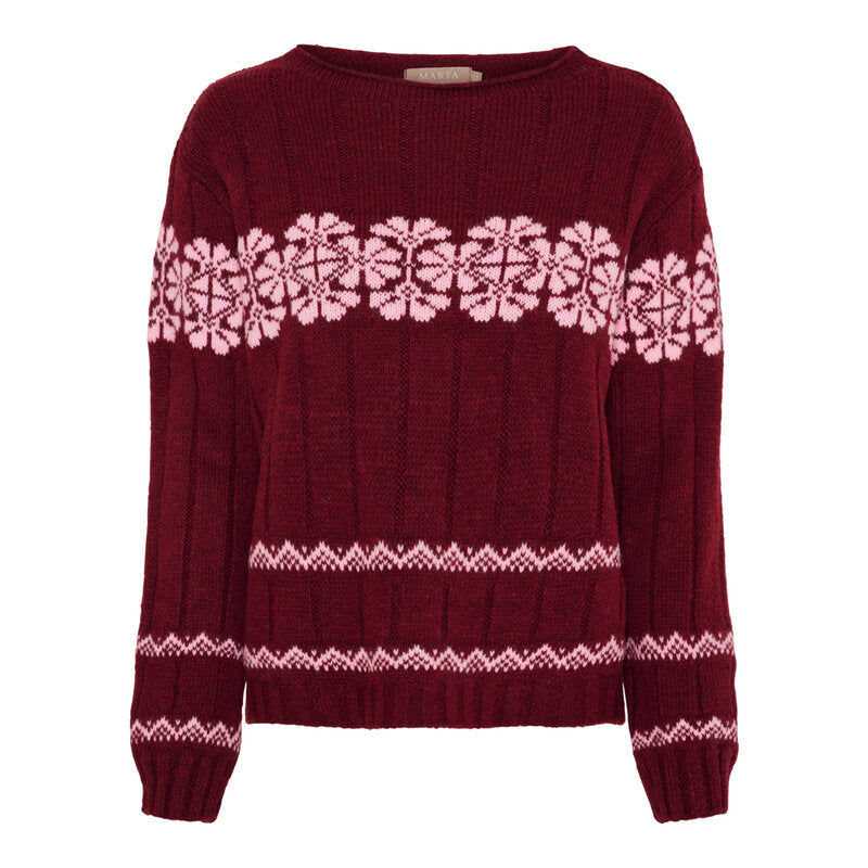 Marta du Chateau Brown Knitted Sweater Women Bordeaux Pink - Marta du Chateau