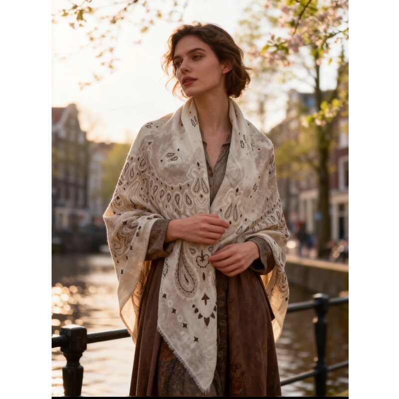 Marta du Chateau Danna Scarf Women Beige Coffee - Marta du Chateau