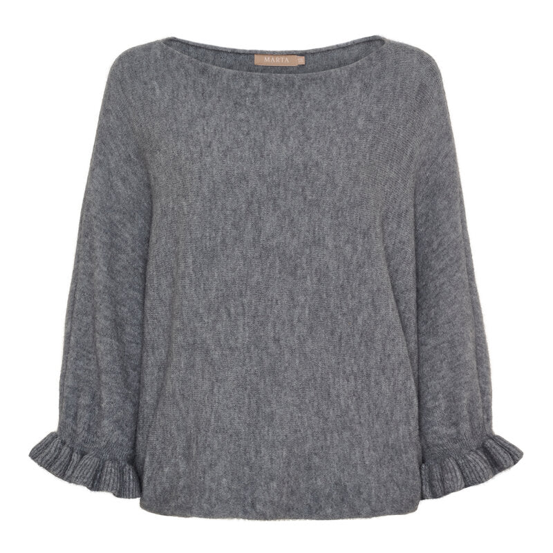 Marta du Chateau Women's Elderflower Knitted Sweater Grigio Antracite - Marta du Chateau