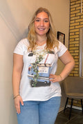 Marie T-shirt Dam Blue Car Marta du Chateau