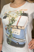 Marie T-shirt Dam Blue Car Marta du Chateau