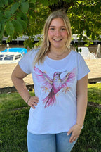 Marie T-shirt Dam Pink Bird Marta du Chateau