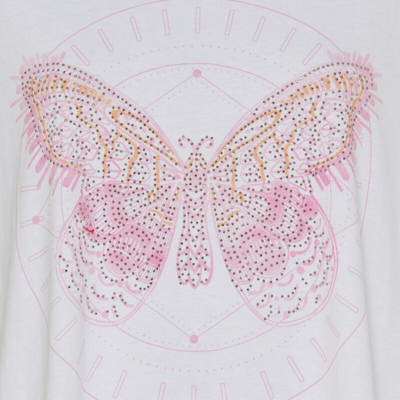 Marie T-shirt Dam Pink Butterfly Marta du Chateau