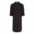 Nancy Linen Dress Women Black Marta du Chateau