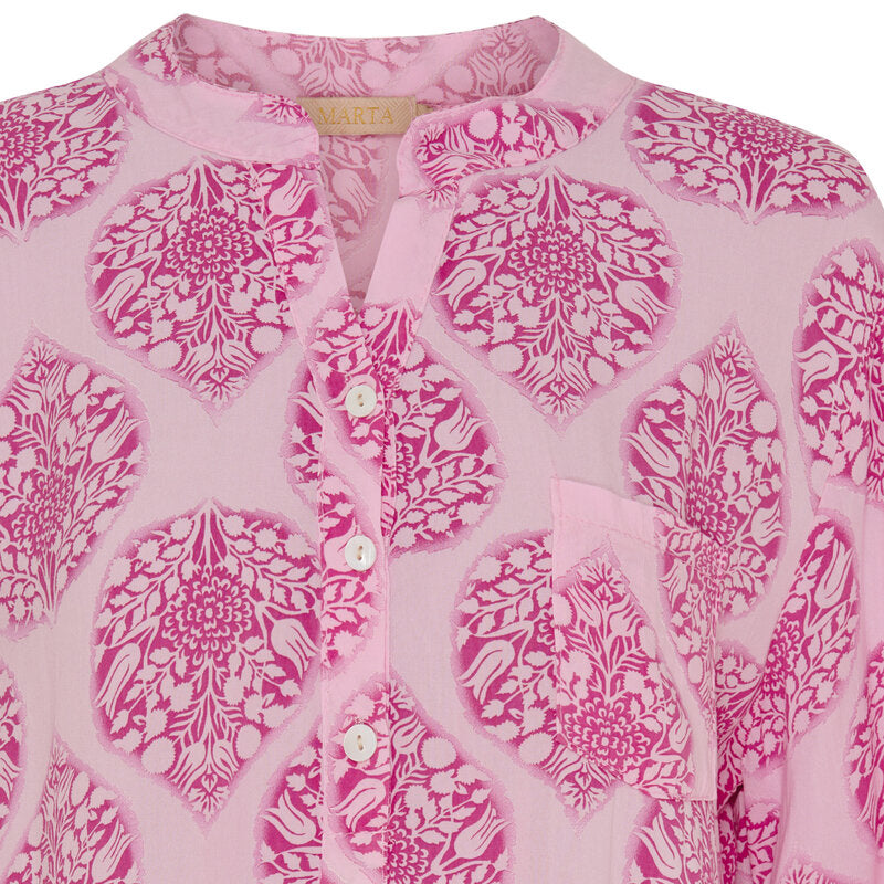 Ronja V-Neck Blouse Women Fuxia Heart Marta du Chateau