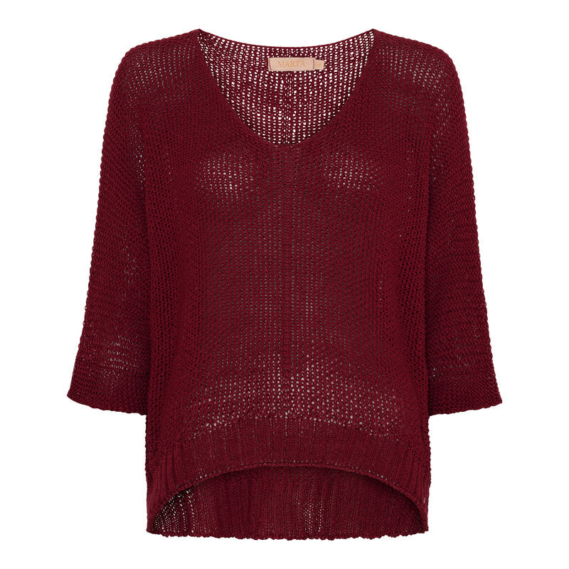Knitted Sweater Women Bordeaux Marta du Chateau