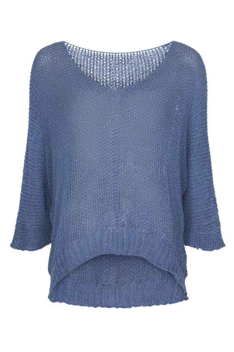 Knitted Sweater Women Denim Blue Marta du Chateau