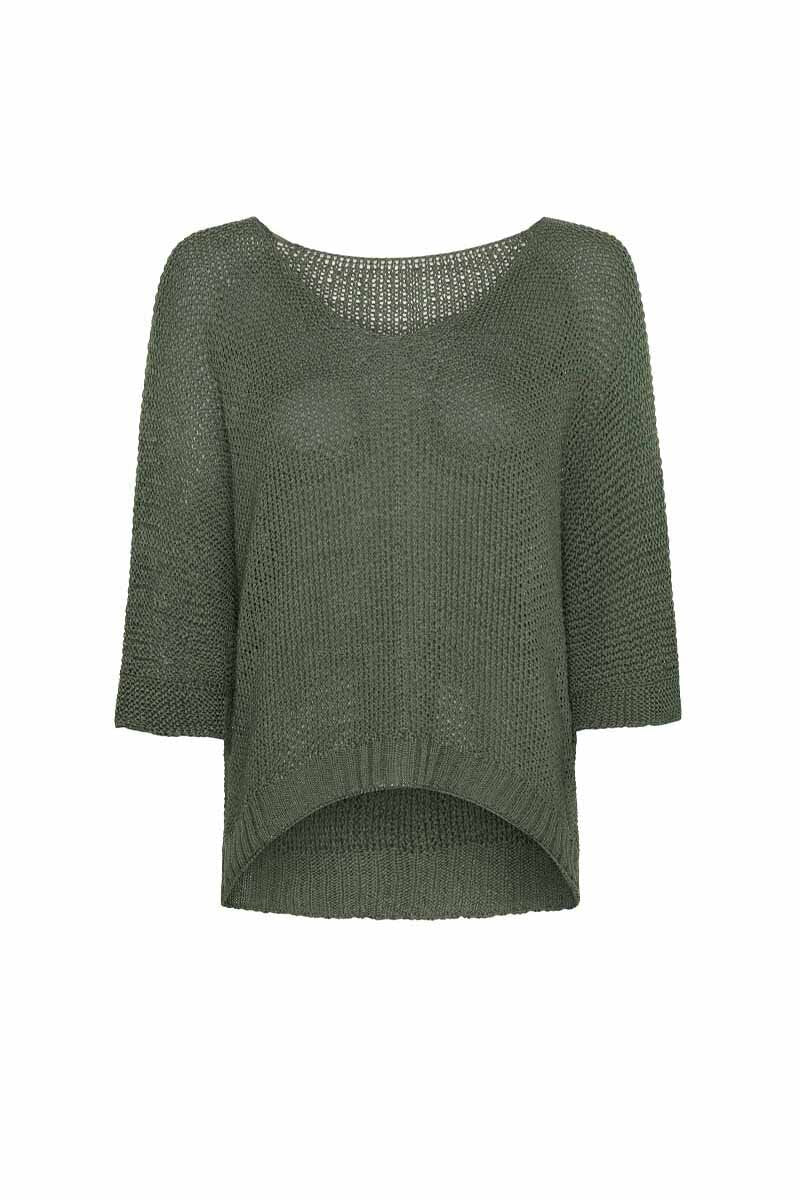 Knitted Sweater Women Military Marta du Chateau