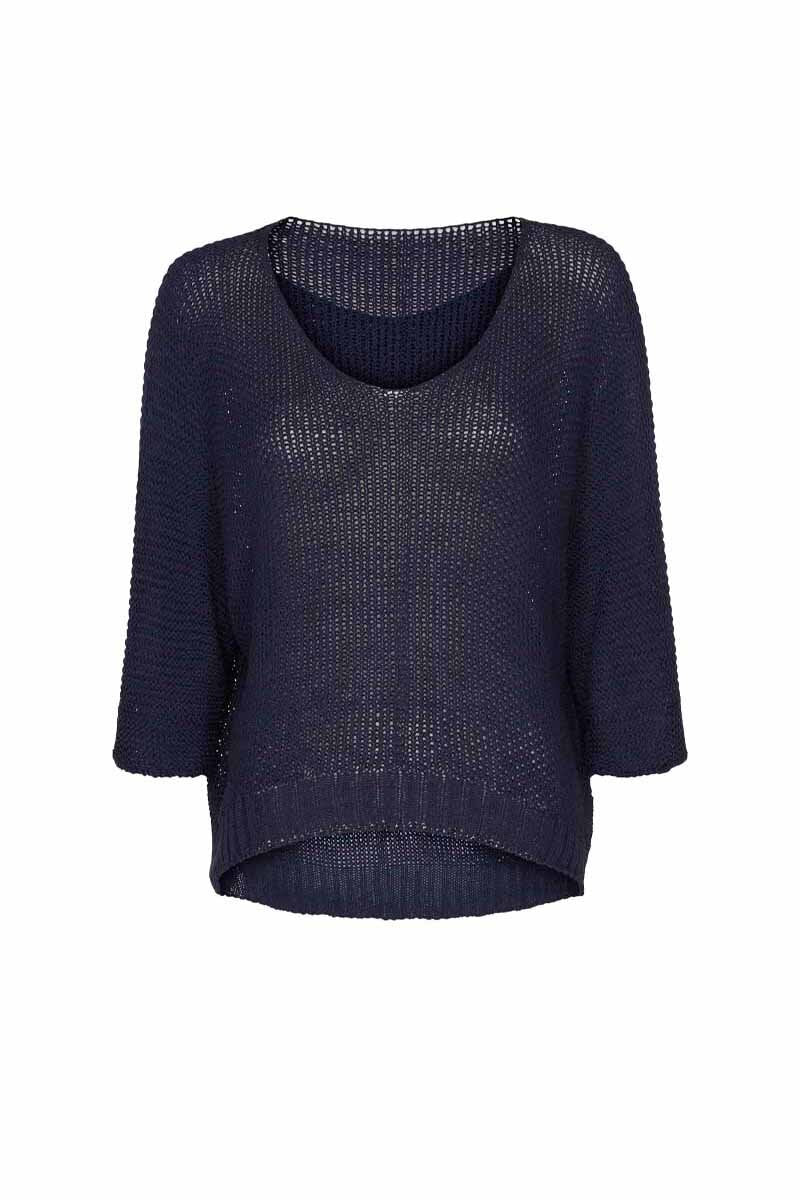 Knitted Sweater Women Navy Marta du Chateau