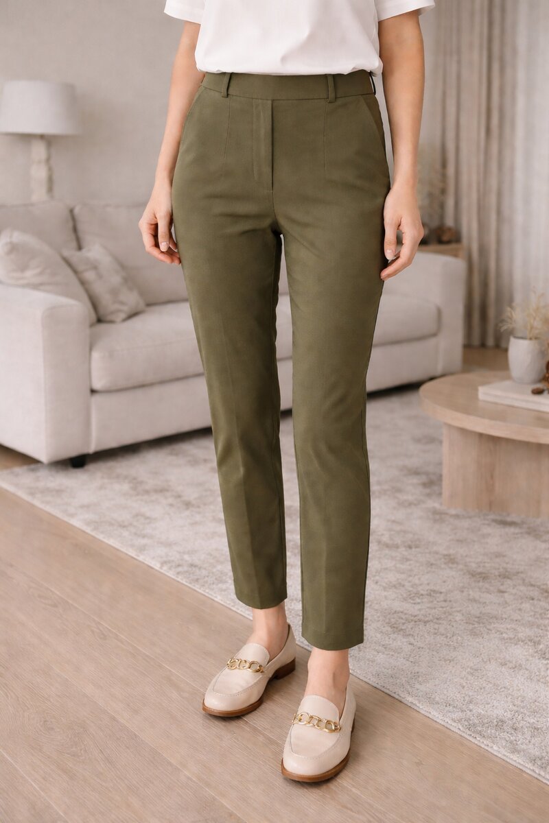 Uma Ankle Trousers Ladies Military Marta du Chateau