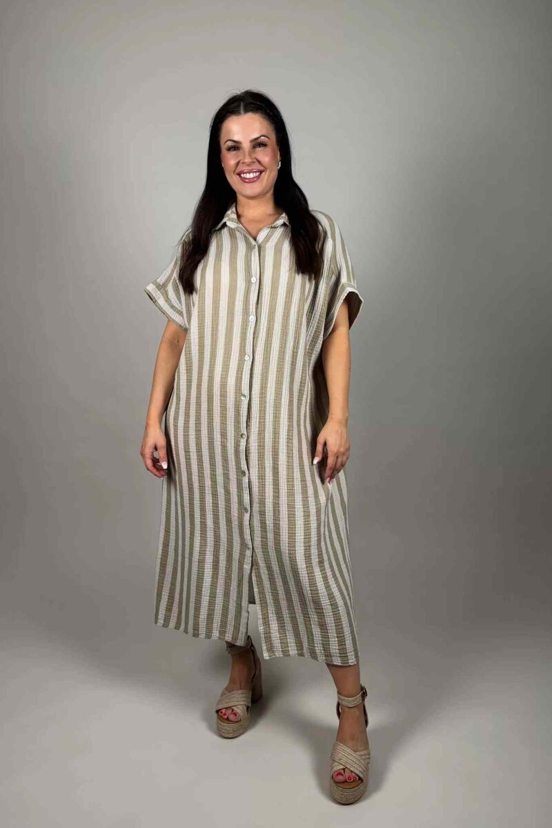 Maxie Shirt Dress Women Beige | Smilebutiken - Camicia