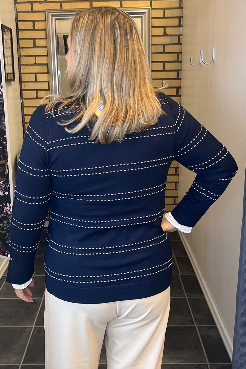 Anette Pullover Dam Navy/Offwhite Micha