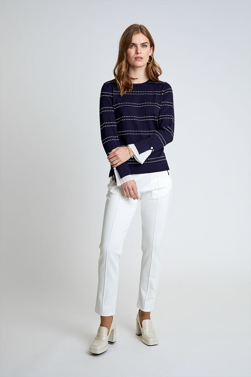 Anette Pullover Dam Navy/Offwhite Micha