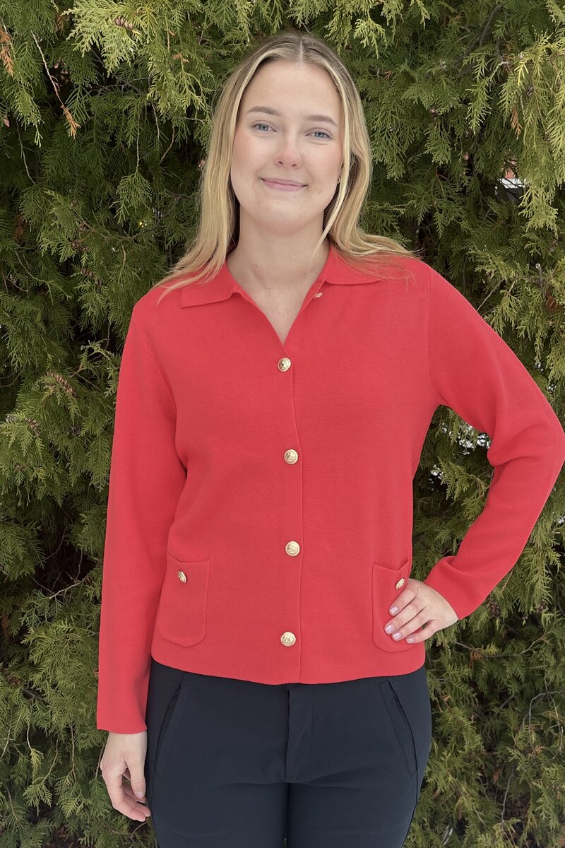 Briana Cardigan Women's Spring Red Micha