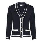 Carissa Cardigan Dam Navy OffWhite Micha
