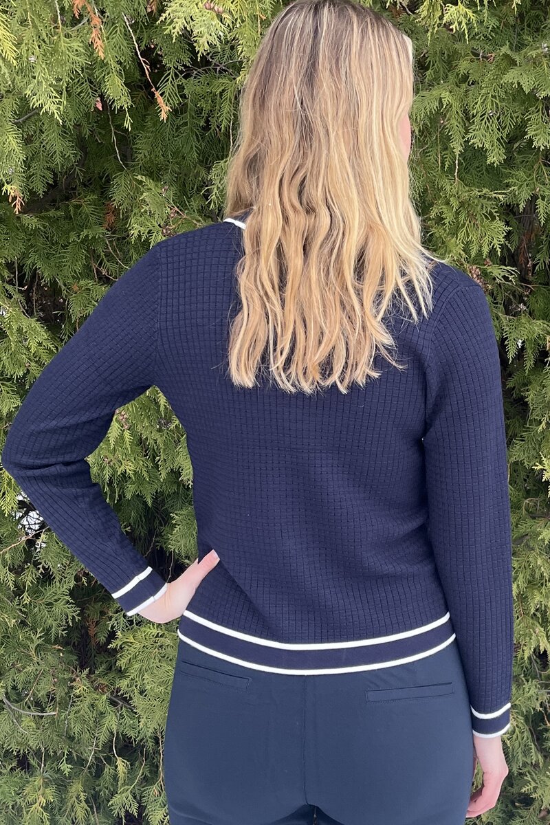 Carissa Cardigan Dam Navy OffWhite Micha
