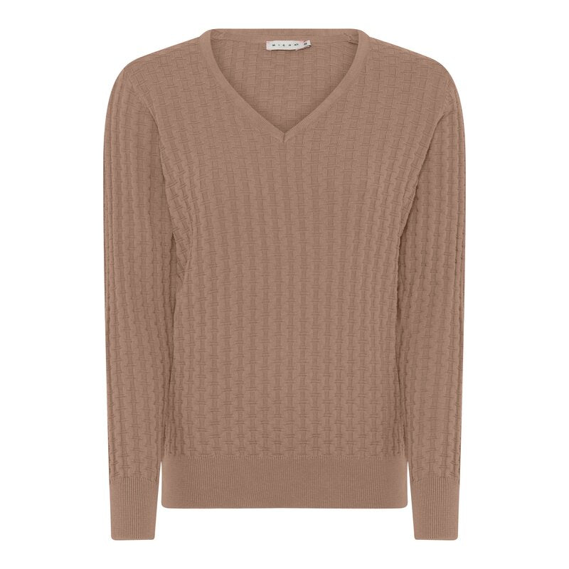 Carol V-ringad Pullover Dam Latte Micha