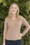 Carol V-neck Pullover Women Latte Micha