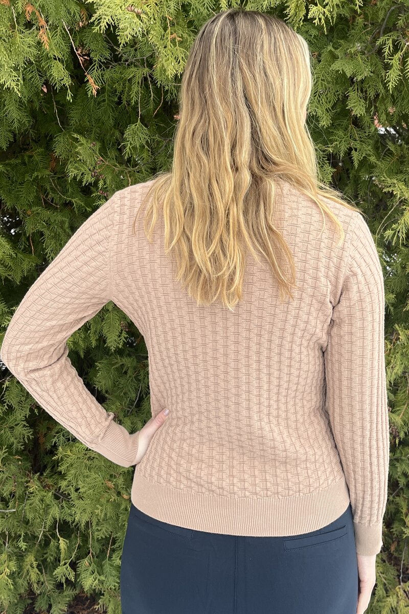 Carol V-ringad Pullover Dam Latte Micha