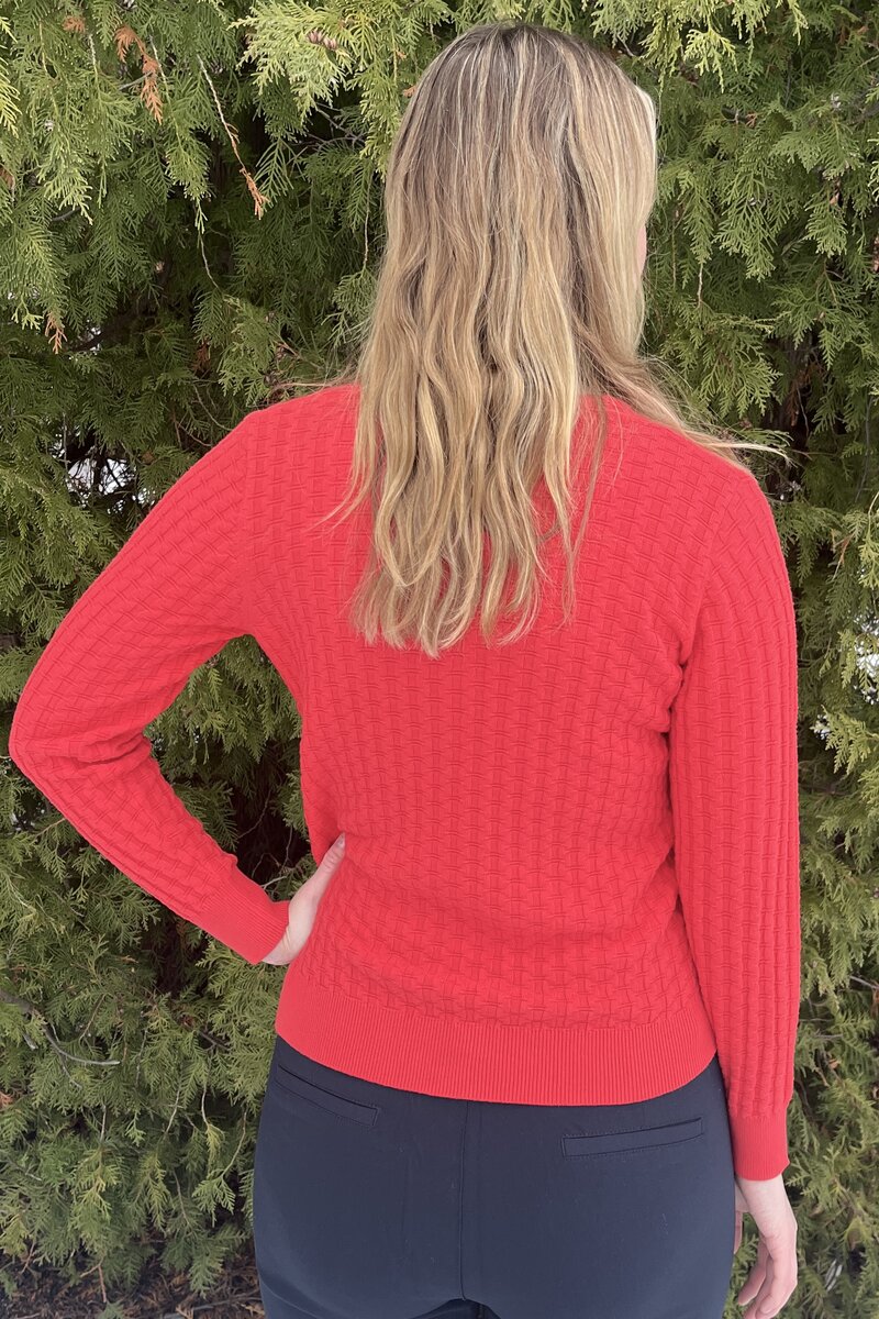 Carol V-neck Pullover Women Spring Red Micha
