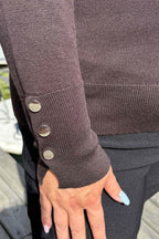 Carrie V-ringad Pullover Dam Brown Micha