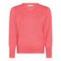 Carrie V-ringad Pullover Dam Conf Coral Micha