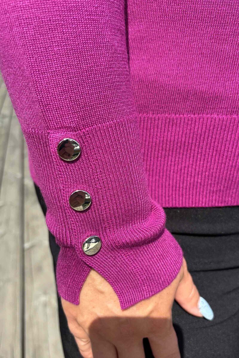 Carrie V-ringad Pullover Dam Pink Micha