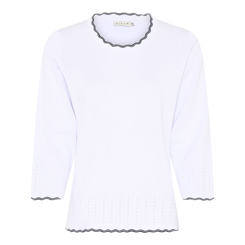 Charity Round-Neck Pullover Women's Bright White Micha
