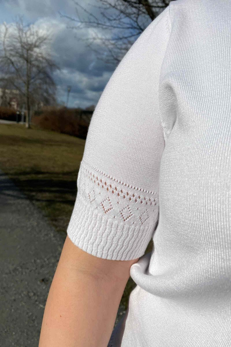 Dominica Short-Sleeved Pullover Women Bright White Micha