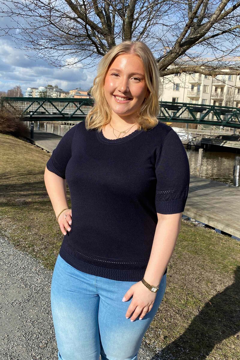 Dominica Kortärmad Pullover Dam Navy Micha