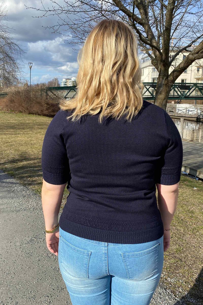 Dominica Kortärmad Pullover Dam Navy Micha