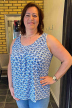 Leilani Top Women Blue Mosai Micha