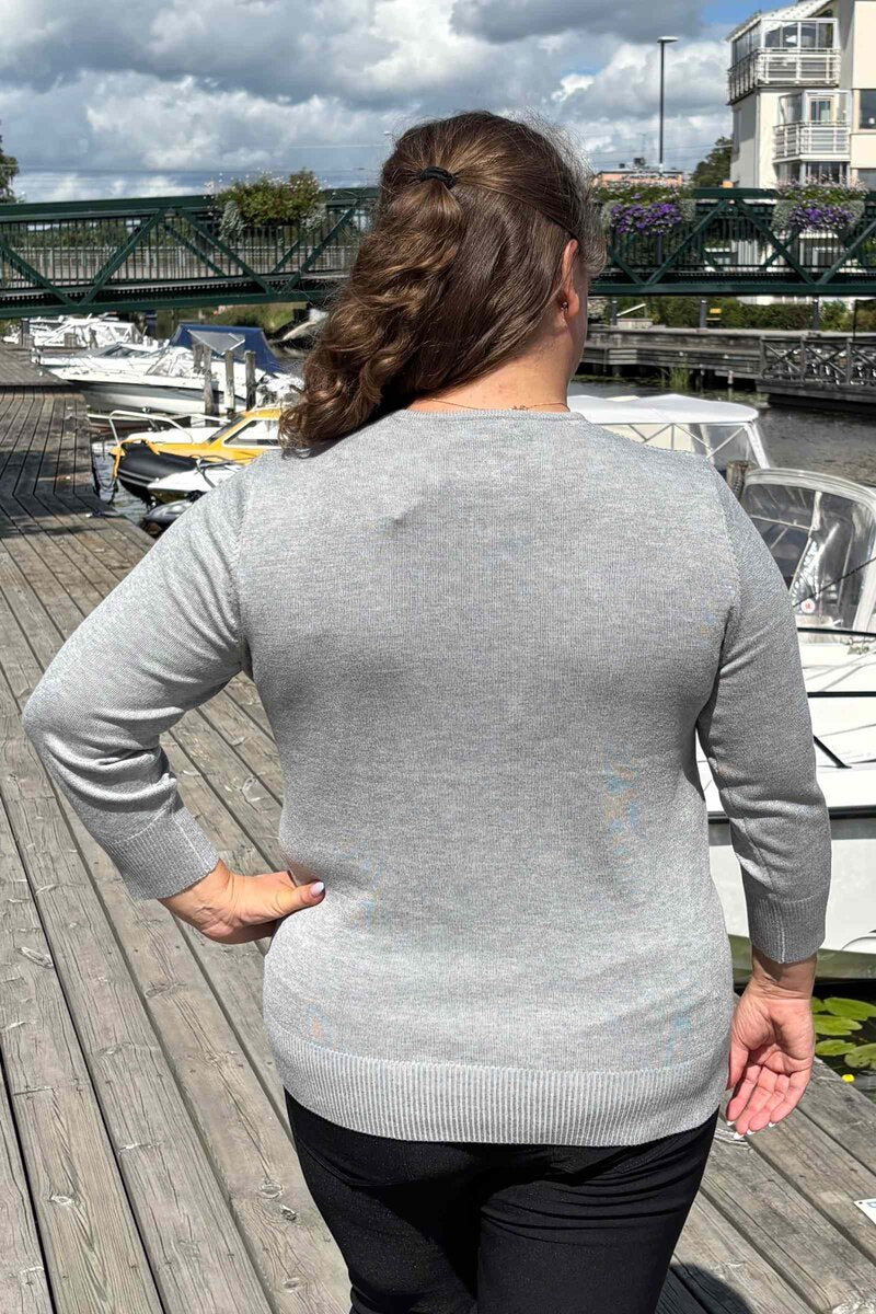 Norah Pullover Ladies Light Grey Melange Micha