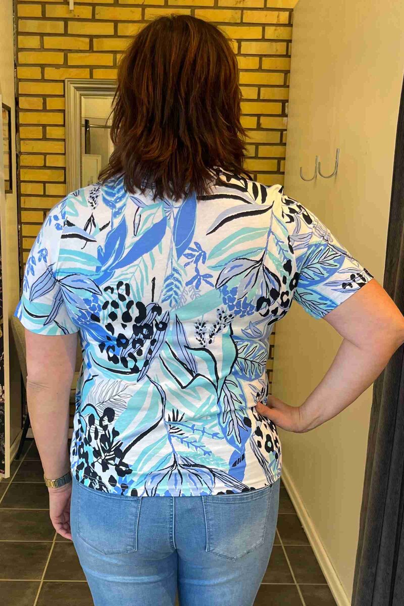 Quinn T-shirt Dam Blue Aqua Micha