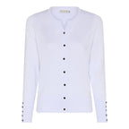 Tinka Rundhalsad Cardigan Dam Bright White Micha