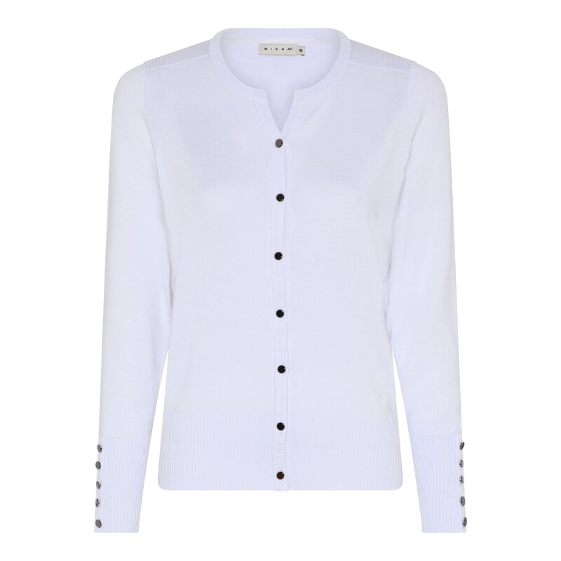 Tinka Rundhalsad Cardigan Dam Bright White Micha