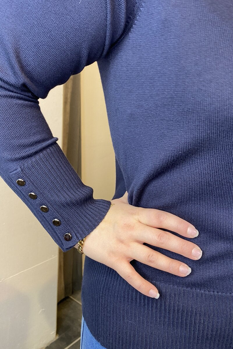 Tinka Rundhalsad Cardigan Dam Navy Micha