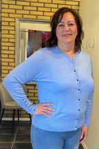 Tinka Rundhalsad Cardigan Dam Pearl blue Micha