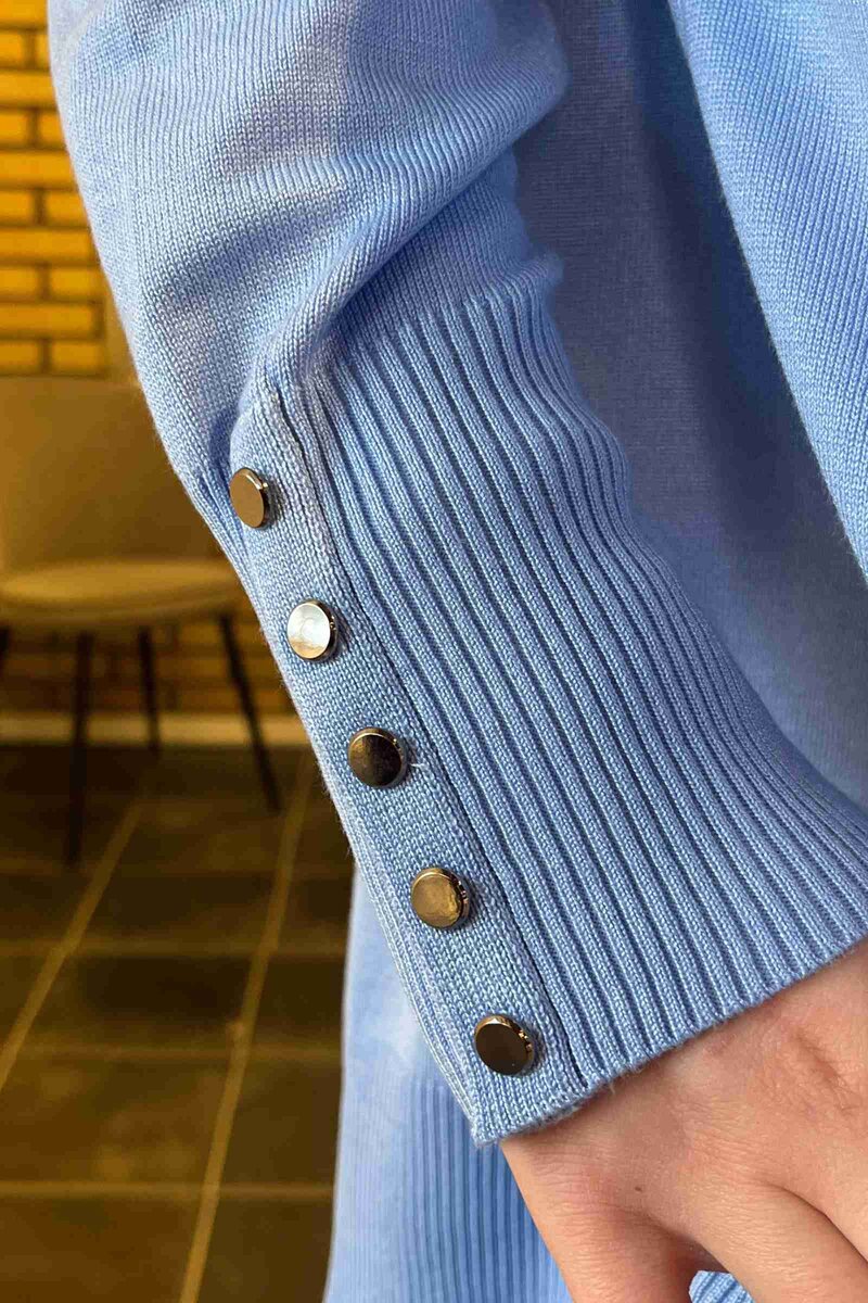 Tinka Rundhalsad Cardigan Dam Pearl blue Micha
