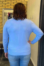 Tinka Rundhalsad Cardigan Dam Pearl blue Micha