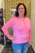 Tinka Rundhalsad Cardigan Dam Pink Lady Micha