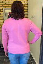 Tinka Rundhalsad Cardigan Dam Pink Lady Micha