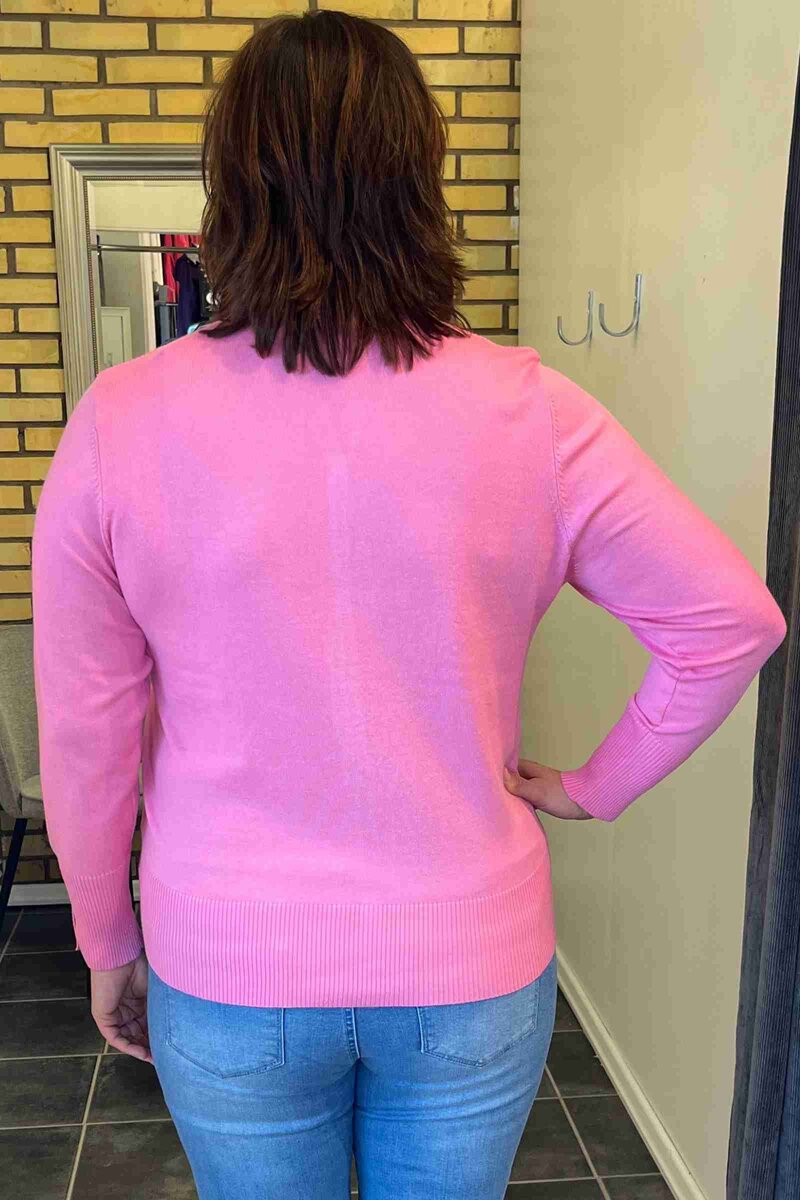 Tinka Rundhalsad Cardigan Dam Pink Lady Micha