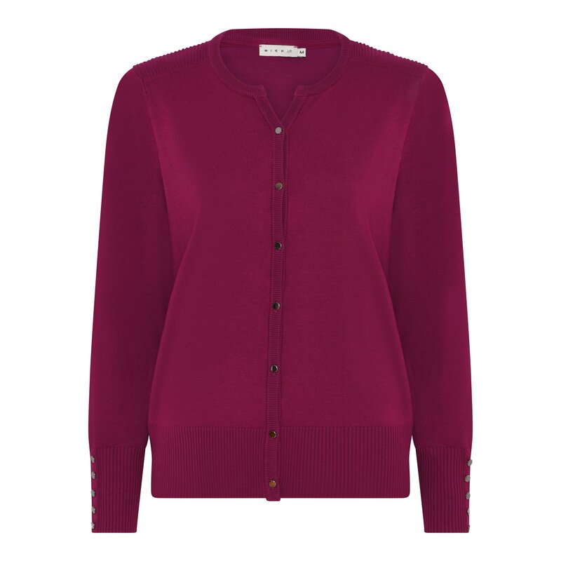 Tinka Rundhalsad Cardigan Dam Purple Wine Micha